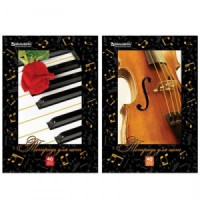 Тетрадь для нот А4, 40л., BRAUBERG, обл.мел.карт. вертикальная (2 вида), 125418