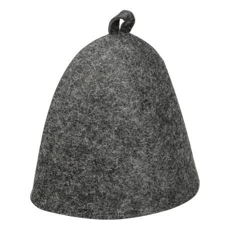 Шапка банная без вышивки Амонд (эконом), войлок белый/серый