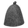 Шапка банная без вышивки Амонд (эконом), войлок белый/серый