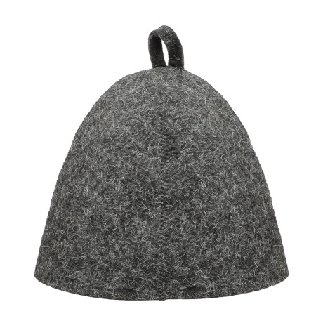 Шапка банная без вышивки Амонд (эконом), войлок белый/серый