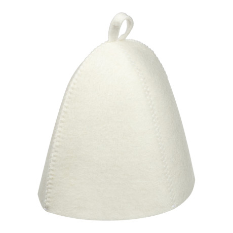 Шапка банная без вышивки Амонд (эконом), войлок белый/серый