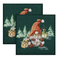 PROVANCE Фелиз Салфетка текстильная с принтом 2шт, 32x32см, 100% полиэстер, зеленый