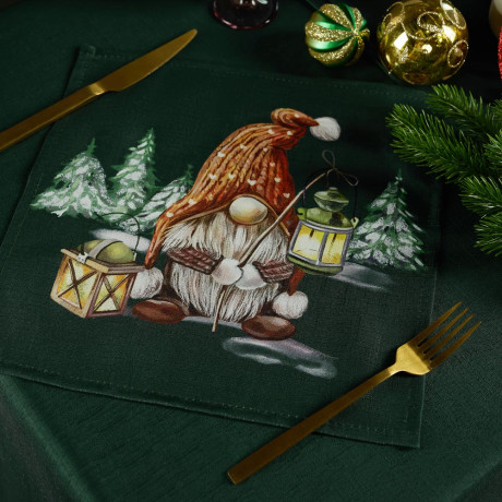 PROVANCE Фелиз Салфетка текстильная с принтом 2шт, 32x32см, 100% полиэстер, зеленый