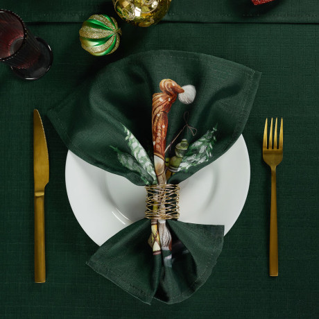 PROVANCE Фелиз Салфетка текстильная с принтом 2шт, 32x32см, 100% полиэстер, зеленый