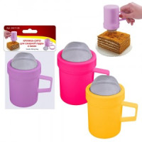 Сито-кружка д/сах.пудры, 9,1*8,7см, d=6,8см (кратность 6шт!!!), пластик, нерж.ст. DA11-39 Мультидом