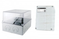 TDM коробка распред. ОУ 240х195х165мм, проз. кр, IP55, мон. плата, каб. ввод d28-3 шт d37-2 SQ1401-1