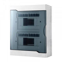 Lezard бокс (корпус) пластик ЩРН-П-16 мод. навесной БЕЛЫЙ с дымчатой дверцей IP40 730-2000-016