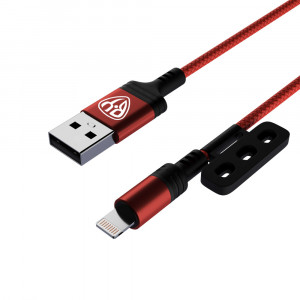 BY Кабель для зарядки Магнитный 3 в 1, iP/Micro USB/Type-C, 1м, 2.1А, красный