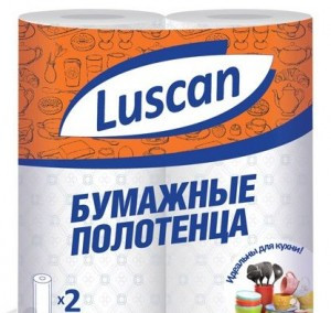 Полотенца бумажные LUSCAN 2-сл.,с тиснением, 2рул./уп. 317393