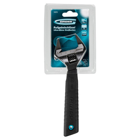 Ключ разводной, 200 мм, CrV, ультратонкие губки Gross