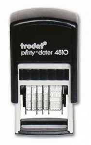 Датер-мини месяц цифрами для банка, оттиск 20*4мм синий, TRODAT 4810 BANK, корпус черный