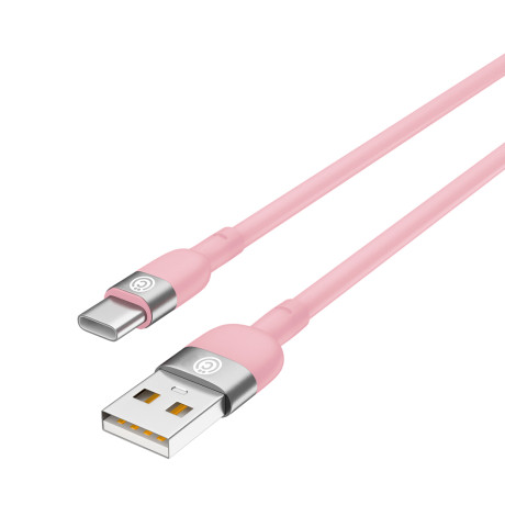 ВСЁГАЗИН Кабель для зарядки Live Type-C, 1м, Быстрая зарядка 3А, QC, PD 20W, силикон, розовый