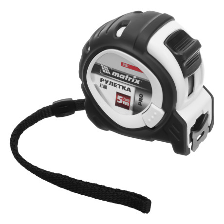 Рулетка Neon,5 м x 25 мм,обрезиненный корпус,3 фиксации,Pro Matrix