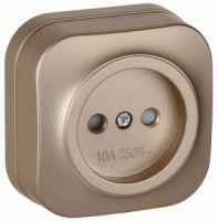 IEK GLORY роз. ОУ 1 мест. 10А (шторки) РСш20-2-ХШм шампань мат. ERH13-K37M-10