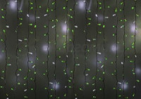 "Гирлянда-занавес ул. Св/д дождь 2х1,5м/20нит., мерц.,  бел.провод, ЗЕЛЁНЫЕ 360LED 235-226 Neon Nigh