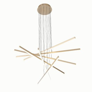 ST LUCE св-к подвесной св/д лента 6x16,6W(5833lm) 4000K 1016x1500 Матовое золото/Белый IP20 SL394.22