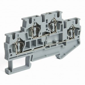 Stekker зажим самозажимной 4-х проводн, 2уровня ЗНИ 2,5 мм2, 26А LD555-1-25 (JXB ST 2,5) серый 39967