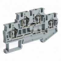 Stekker зажим самозажимной 4-х проводн, 2уровня ЗНИ 2,5 мм2, 26А LD555-1-25 (JXB ST 2,5) серый 39967