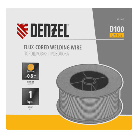 Порошковая проволока Е71TGS, диам. 0,8 мм, 1 кг, диам. катушки D100 Denzel