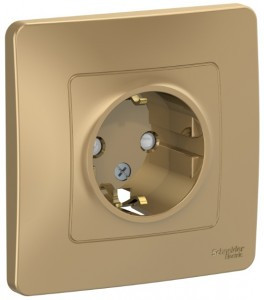 Systeme Electric BLANCA роз. СУ 1 мест. 16А титан (пл.осн., земля штор.) BLNRS001114 (10!)