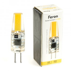 Feron G4 230V 3W(230lm) 2700K 2K COB силикон 36x10 JC LB-423 51167