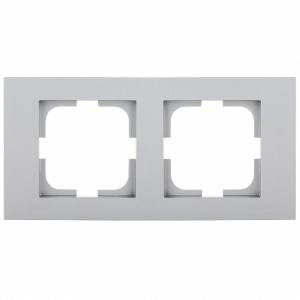 OVIVO Рамка СУ 2 мест. GRANO серебро, 400-100000-226