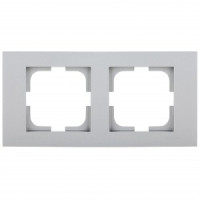 OVIVO Рамка СУ 2 мест. GRANO серебро, 400-100000-226