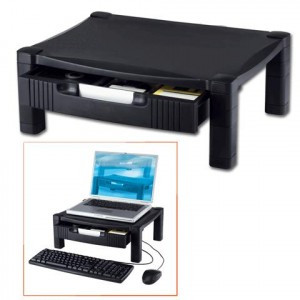 Подставка для принтера или монитора BRAUBERG, с 1 полкой и 1 ящиком, 430х340х164 мм, 510189