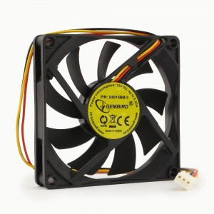 Вентилятор Gembird D8015BM-3 80x80x15, подшипник, 3 pin, провод 0,3 м