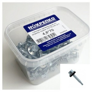 Саморез кровельный по дереву оцинкованный 4,8*70 (40 шт EC) (цена за уп) НАКРЕПКО 204604