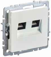 IEK BRITE мех. роз. СУ комп. 2-ая RJ45 кат.5E РК10-2-БрЖ жемч. BR-K20-1-K36