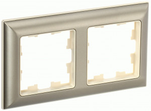 IEK BRITE Рамка СУ 2 мест. РУ-2-Бр пластик бежевый/шампань BR-M22-12-3-K10