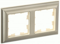IEK BRITE Рамка СУ 2 мест. РУ-2-Бр пластик бежевый/шампань BR-M22-12-3-K10