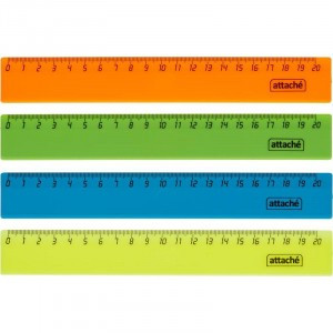 Линейка 20см Attache 4 шт/уп цвет в ассортименте 744214