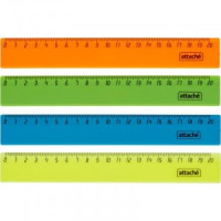 Линейка 20см Attache 4 шт/уп цвет в ассортименте 744214