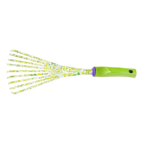 Грабли веерные 9 - зубые, 130 х 415 мм, стальные, пластиковая рукоятка, Flower Green, Palisad