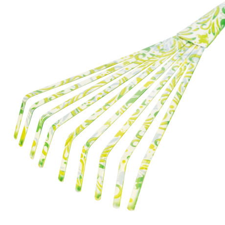 Грабли веерные 9 - зубые, 130 х 415 мм, стальные, пластиковая рукоятка, Flower Green, Palisad