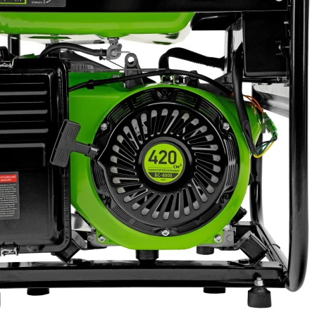 Генератор бензиновый БС-8000, 6,6 кВт, 230В, четырехтактный, 25 л, ручной стартер Сибртех