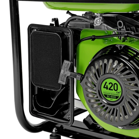 Генератор бензиновый БС-8000, 6,6 кВт, 230В, четырехтактный, 25 л, ручной стартер Сибртех