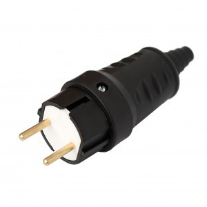 Bylectrica вилка прямая каучук 2Р 1х6А 220-240V В6-387
