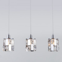 EUROSVET св-к подвесной 3x60W E14 640x115x850 хром/прозр. хром Scoppio 50101/3