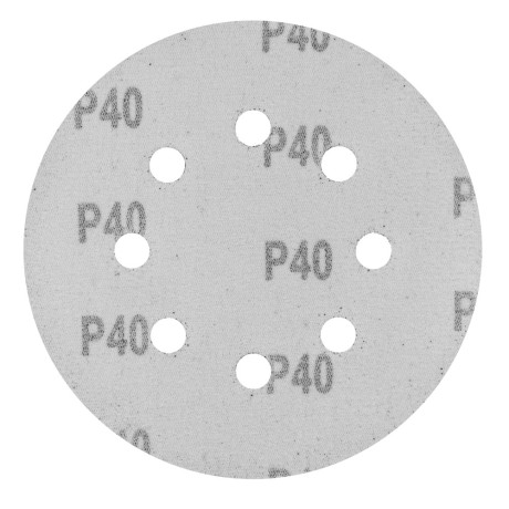 Круг абразивный на ворсовой подложке под "липучку", перфорированный, P 40, 125 мм, 5 шт Сибртех
