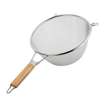 Сито 20 см нержавеющее с  деревянной ручкой NA014