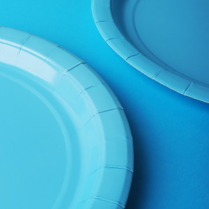 Набор бумажных тарелок 6шт, 23 см, голубой
