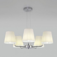 Eurosvet св-к подвес. E14 5x40W 650х650х570 мет хром/бежевый Amaretto 60155/5 a065002