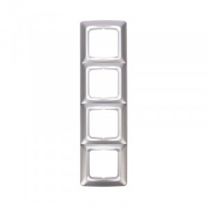 KRANZ DEA Рамка 4 мест. (горизонт.) Серебряный металлик KR-78-0288