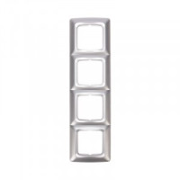 KRANZ DEA Рамка 4 мест. (горизонт.) Серебряный металлик KR-78-0288