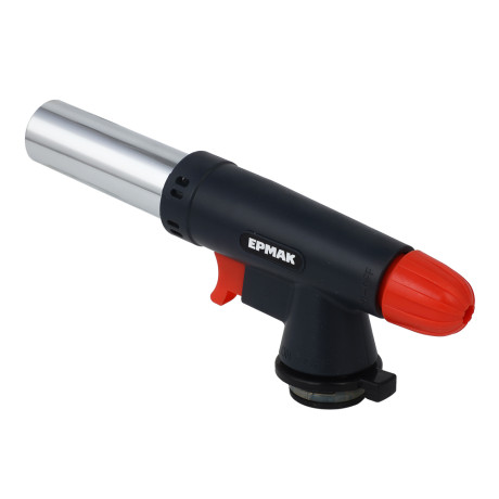 Горелка газ. с пьезорозжигом тм ЕРМАК, цанг. захват, шир.сопло, пласт., латунь, 16х5,5х3,2см