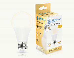 Ambrella лампа св/д ЛОН A60 E27 12W(1100lm) 2700K 2К 60х114 IC 601203