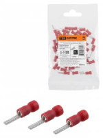 TDM наконечник штыревой плоский изол. НШПИ 0,5-1,5 красный (50шт/уп, цена за уп) SQ0545-0004